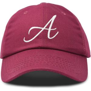 imageDALIX Initial Hat Letter A Womens Baseball Cap Monogram Cursive EmbroiderMaroon