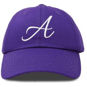 imageDALIX Initial Hat Letter A Womens Baseball Cap Monogram Cursive EmbroiderPurple