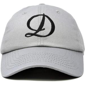 imageDALIX Initial Hat Letter D Womens Baseball Cap Monogram Cursive EmbroiderGray