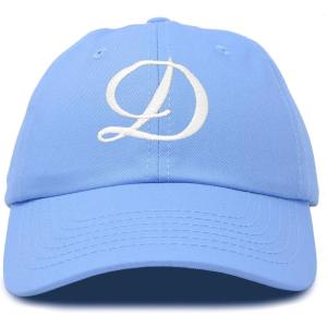 imageDALIX Initial Hat Letter D Womens Baseball Cap Monogram Cursive EmbroiderLight Blue