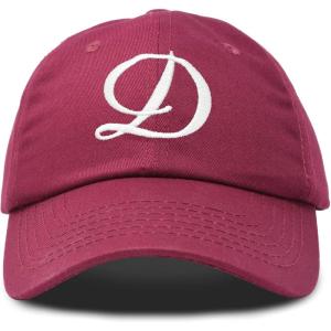 imageDALIX Initial Hat Letter D Womens Baseball Cap Monogram Cursive EmbroiderMaroon