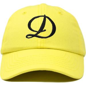 imageDALIX Initial Hat Letter D Womens Baseball Cap Monogram Cursive EmbroiderMinion Yellow