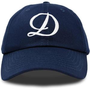 imageDALIX Initial Hat Letter D Womens Baseball Cap Monogram Cursive EmbroiderNavy Blue