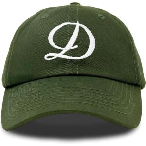imageDALIX Initial Hat Letter D Womens Baseball Cap Monogram Cursive EmbroiderOlive