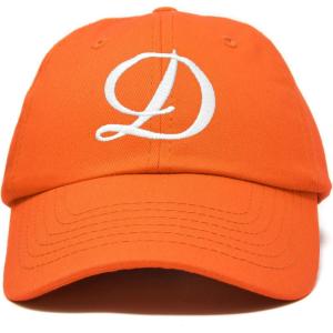 imageDALIX Initial Hat Letter D Womens Baseball Cap Monogram Cursive EmbroiderOrange