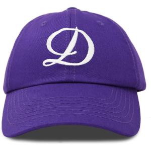 imageDALIX Initial Hat Letter D Womens Baseball Cap Monogram Cursive EmbroiderPurple