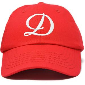 imageDALIX Initial Hat Letter D Womens Baseball Cap Monogram Cursive EmbroiderRed