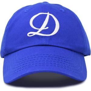 imageDALIX Initial Hat Letter D Womens Baseball Cap Monogram Cursive EmbroiderRoyal Blue