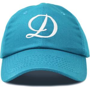 imageDALIX Initial Hat Letter D Womens Baseball Cap Monogram Cursive EmbroiderTeal