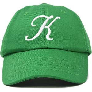 imageDALIX Initial Hat Letter K Womens Baseball Cap Monogram Cursive EmbroiderKelly Green