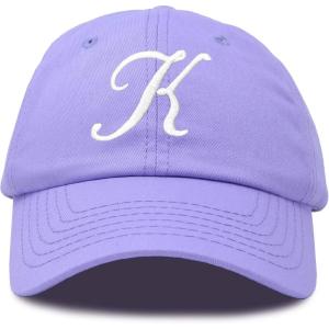 imageDALIX Initial Hat Letter K Womens Baseball Cap Monogram Cursive EmbroiderLavender