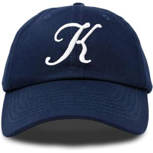 imageDALIX Initial Hat Letter K Womens Baseball Cap Monogram Cursive EmbroiderNavy Blue