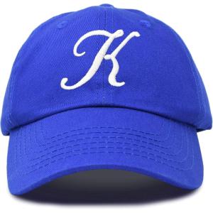 imageDALIX Initial Hat Letter K Womens Baseball Cap Monogram Cursive EmbroiderRoyal Blue