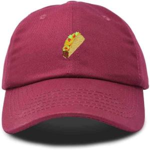 imageDALIX Taco Embroidered Dad Cap Cotton Baseball Hat WomenMaroon