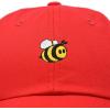 imageDALIX Bumble Bee Baseball Cap Dad Hat Embroidered Womens GirlsRed