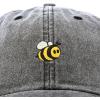 imageDALIX Bumble Bee Baseball Cap Dad Hat Embroidered Womens GirlsWashed Black