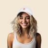 imageDALIX Peach Embroidered Dad Cap Cotton Baseball Hat WomenWhite