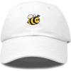 imageDALIX Bumble Bee Baseball Cap Dad Hat Embroidered Womens GirlsWhite