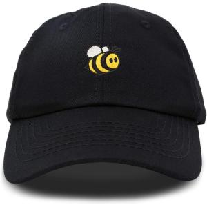 imageDALIX Bumble Bee Baseball Cap Dad Hat Embroidered Womens GirlsBlack