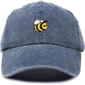 imageDALIX Bumble Bee Baseball Cap Dad Hat Embroidered Womens GirlsWashed Navy Blue