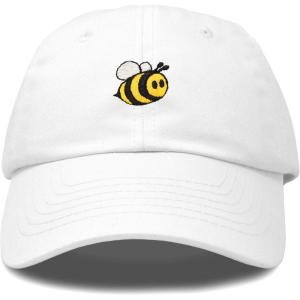 imageDALIX Bumble Bee Baseball Cap Dad Hat Embroidered Womens GirlsWhite