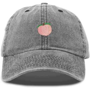 imageDALIX Peach Embroidered Dad Cap Cotton Baseball Hat WomenWashed Black