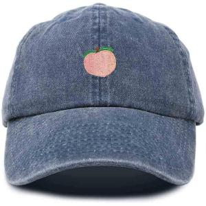 imageDALIX Peach Embroidered Dad Cap Cotton Baseball Hat WomenWashed Navy