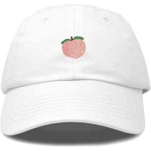 imageDALIX Peach Embroidered Dad Cap Cotton Baseball Hat WomenWhite