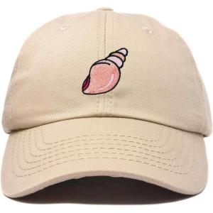 imageDALIX Seashell Cotton Dad Cap Embroidered Baseball Hat WomensKhaki