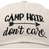 imageDALIX Camp Hair Dont Care Hat Dad Cap 100 Cotton LightweightBeige