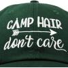 imageDALIX Camp Hair Dont Care Hat Dad Cap 100 Cotton LightweightDark Green