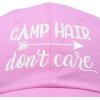 imageDALIX Camp Hair Dont Care Hat Dad Cap 100 Cotton LightweightLight Pink
