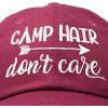 imageDALIX Camp Hair Dont Care Hat Dad Cap 100 Cotton LightweightMaroon