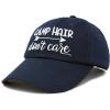 imageDALIX Camp Hair Dont Care Hat Dad Cap 100 Cotton LightweightNavy Blue