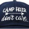 imageDALIX Camp Hair Dont Care Hat Dad Cap 100 Cotton LightweightNavy Blue