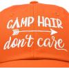 imageDALIX Camp Hair Dont Care Hat Dad Cap 100 Cotton LightweightOrange