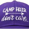 imageDALIX Camp Hair Dont Care Hat Dad Cap 100 Cotton LightweightPurple