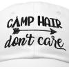 imageDALIX Camp Hair Dont Care Hat Dad Cap 100 Cotton LightweightWhite