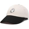 imageDALIX Ghost Embroidered Two Tone Snapback Hat Adjustable Cotton Dad Cap MenCream Black