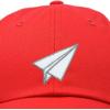 imageDALIX Paper Plane Hat Embroidered Mens Womens Baseball CapRed