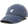 imageDALIX Paper Plane Hat Embroidered Mens Womens Baseball CapWashed Navy Blue