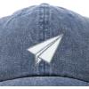 imageDALIX Paper Plane Hat Embroidered Mens Womens Baseball CapWashed Navy Blue