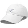 imageDALIX Paper Plane Hat Embroidered Mens Womens Baseball CapWhite