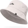 imageDALIX Salty Embroidered Bucket Hat Cotton Summer Beach Vacation Cap WomensParchment White