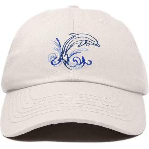 imageDALIX Bottlenose Dolphin Embroidered Dad Cap Cotton Baseball Cap WomenBeige