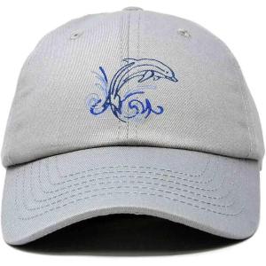 imageDALIX Bottlenose Dolphin Embroidered Dad Cap Cotton Baseball Cap WomenGray