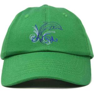 imageDALIX Bottlenose Dolphin Embroidered Dad Cap Cotton Baseball Cap WomenKelly Green
