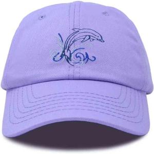 imageDALIX Bottlenose Dolphin Embroidered Dad Cap Cotton Baseball Cap WomenLavender