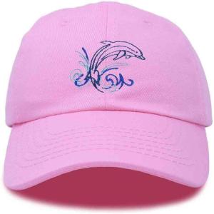 imageDALIX Bottlenose Dolphin Embroidered Dad Cap Cotton Baseball Cap WomenLight Pink