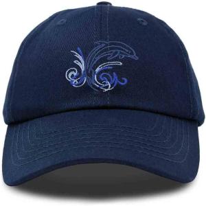 imageDALIX Bottlenose Dolphin Embroidered Dad Cap Cotton Baseball Cap WomenNavy Blue